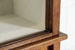 Large 19thC English Oak Glazed Butlers Pantry Cabinet - 3904735