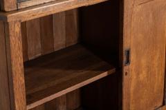 Large 19thC English Oak Glazed Butlers Pantry Cabinet - 3904736