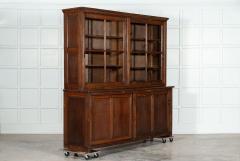 Large 19thC English Oak Glazed Housekeepers Cabinet - 3228944