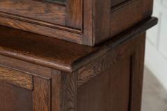 Large 19thC English Oak Glazed Housekeepers Cabinet - 3228949