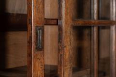 Large 19thC English Oak Glazed Housekeepers Cabinet - 3228950