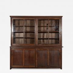 Large 19thC English Oak Glazed Housekeepers Cabinet - 3230208