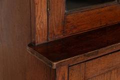 Large 19thC English Oak Glazed Housekeepers Cupboard - 3516305