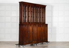 Large 19thC English Oak Glazed Library Bookcase - 4441831
