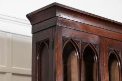 Large 19thC English Oak Glazed Library Bookcase - 4441834