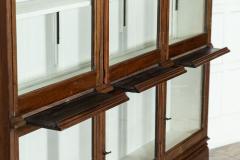 Large 19thC English Oak Mahogany Glazed Bookcase Cabinet - 3610764