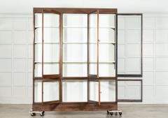 Large 19thC English Oak Mahogany Glazed Bookcase Cabinet - 3610768