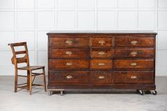 Large 19thC English Oak Merchant Chest Drawers - 2722101