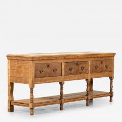 Large 19thC English Oak Potboard Dresser Base - 3602897