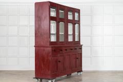 Large 19thC English Painted Pine Glazed Housekeepers Cupboard - 4469943