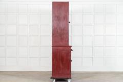 Large 19thC English Painted Pine Glazed Housekeepers Cupboard - 4470002