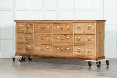 Large 19thC English Pine Apothecary Bank Drawers - 3120476