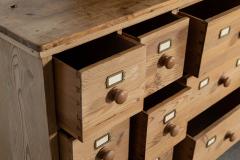 Large 19thC English Pine Apothecary Bank Drawers - 3120479