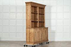 Large 19thC English Pine Bookcase Dresser - 3410122