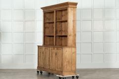 Large 19thC English Pine Bookcase Dresser - 3410124