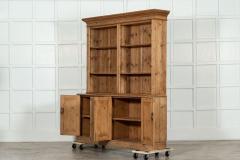 Large 19thC English Pine Bookcase Dresser - 3410125