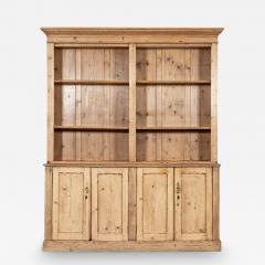 Large 19thC English Pine Bookcase Dresser - 3412038