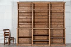 Large 19thC English Pine Breakfront Bookcase - 2999868