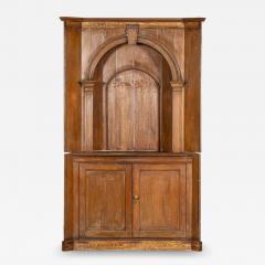 Large 19thC English Pine Corner Cupboard - 3520562