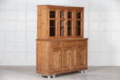 Large 19thC English Pine Glazed Housekeepers Cupboard - 2735278