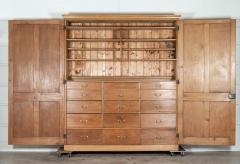 Large 19thC English Pine Linen Press Chest - 3104916