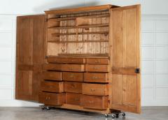 Large 19thC English Pine Linen Press Chest - 3104920