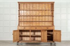 Large 19thC English Pine Waterfall Dresser - 3647353