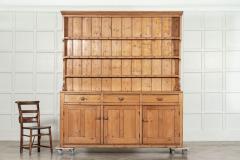 Large 19thC English Pine Waterfall Dresser - 3647355