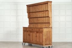 Large 19thC English Pine Waterfall Dresser - 3647356