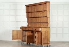 Large 19thC English Pine Waterfall Dresser - 3647357