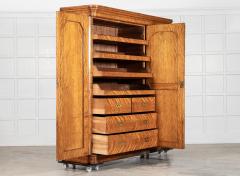 Large 19thC English Satin Birch Compactum Wardrobe - 4210925