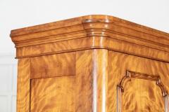 Large 19thC English Satin Birch Compactum Wardrobe - 4210929