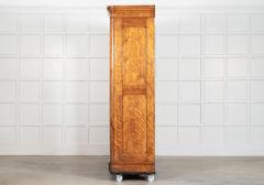 Large 19thC English Satin Birch Compactum Wardrobe - 4210930