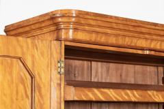Large 19thC English Satin Birch Compactum Wardrobe - 4210931