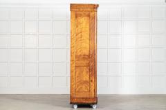 Large 19thC English Satin Birch Compactum Wardrobe - 4210932