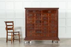 Large 19thC English Walnut Apothecary Bank Drawers - 3485951