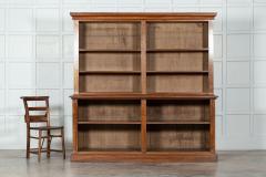 Large 19thC English Walnut Birch Bookcase - 3083624