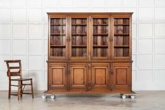 Large 19thC English Walnut Glazed Bookcase - 4210714