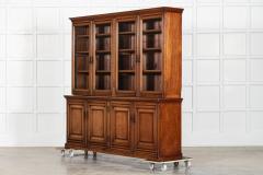 Large 19thC English Walnut Glazed Bookcase - 4210715