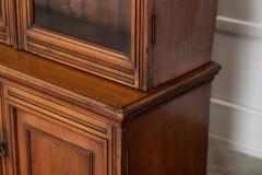 Large 19thC English Walnut Glazed Bookcase - 4210722
