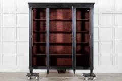 Large 19thC French Ebonised Mahogany Glazed Vitrine Bookcase Armoire - 4026040