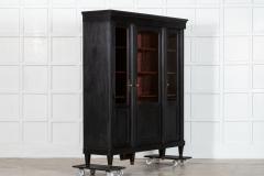 Large 19thC French Ebonised Mahogany Glazed Vitrine Bookcase Armoire - 4026041