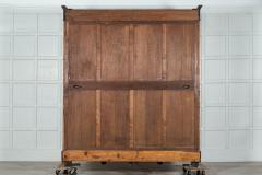 Large 19thC French Ebonised Oak Glazed Bookcase Cabinet - 3094567