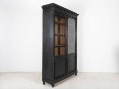 Large 19thC French Ebonized Oak Glazed Vitrine Bookcase - 2303271