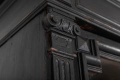 Large 19thC French Ebonized Oak Glazed Vitrine Bookcase - 2303276