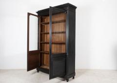 Large 19thC French Ebonized Oak Glazed Vitrine Bookcase - 2303278