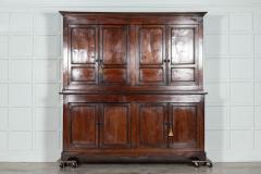 Large 19thC George III English Oak Fruitwood Housekeepers Cupboard - 3267833