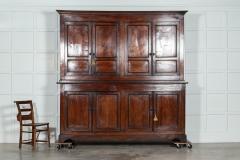 Large 19thC George III English Oak Fruitwood Housekeepers Cupboard - 3267836