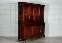 Large 19thC George III English Oak Fruitwood Housekeepers Cupboard - 3267837