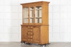 Large 19thC Painted English Pine Glazed Dresser - 4092294